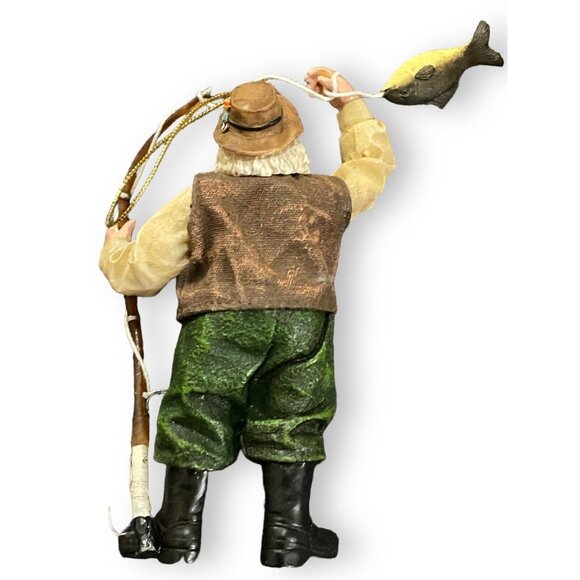 Kurt Adler KSA Santa Fishing Ornament Fisherman Christmas Decor 6" Figurine - Picture 3 of 5